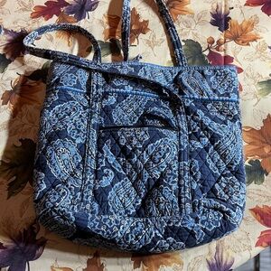 Vera Bradley Blue Paisley Quilted Tote Bag